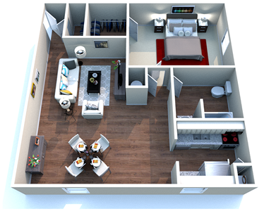 One Bedroom / One Bath - 720 Sq. Ft.*